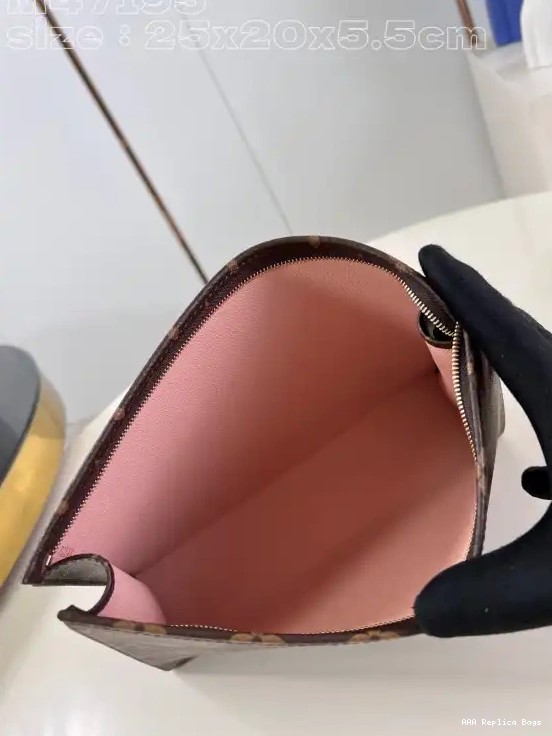Aaa replica bags Toilet VUITTON LOUIS Trio Pouch-25*20*5.5cm 0604